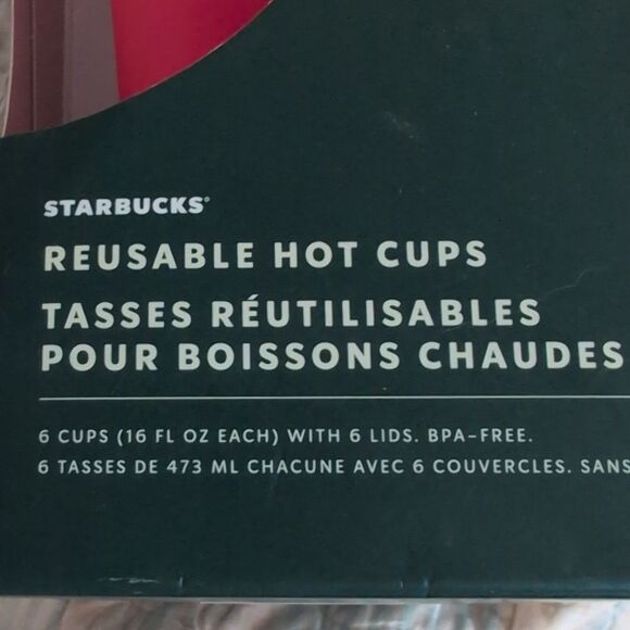 Starbucks reusable hot cups Holiday NIP set of 6 - Picture 3 of 9